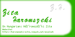 zita haromszeki business card